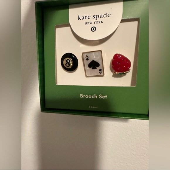 Kate Spade x Target 3pk Novelty Pin Set, NIB - Picture 3 of 5